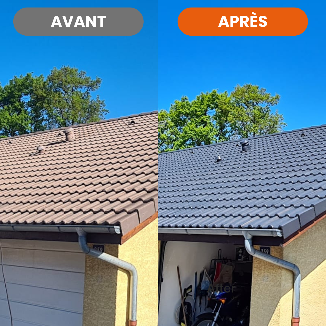 Avant / Après Hydrofuge coloré Hérault Chantier Montpellier