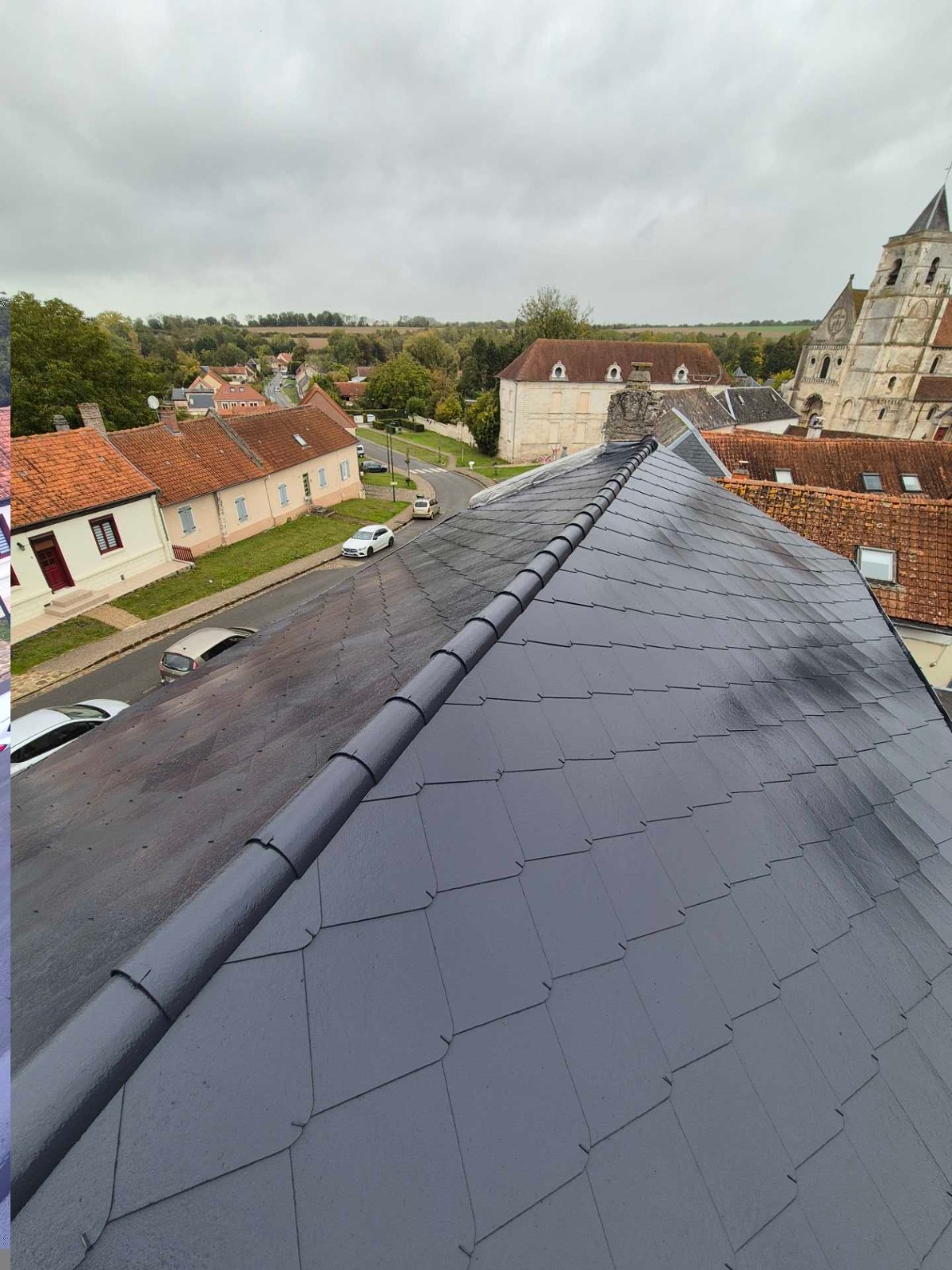 Avant — Hydro coloré toiture ardoises CTH Somme