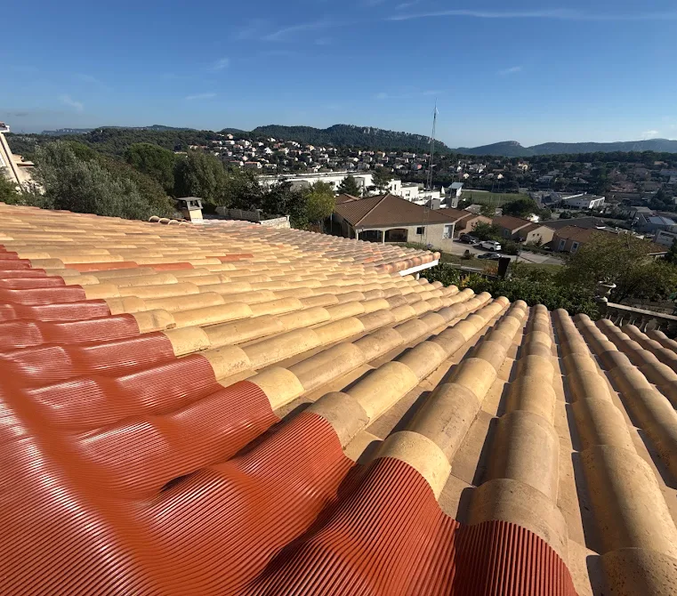 Toiture après nettoyage et remplacement de tuiles par CTH 04/05